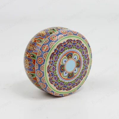 Empty Round Aromatherapy Metal Tins 8oz Decorative Candle Tins