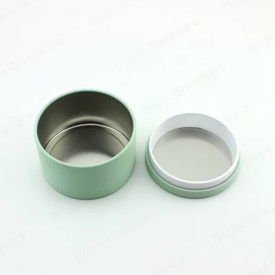 Empty Mint Green 8oz Metal Tin Candle Box with Lids for Package Wholesale