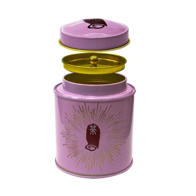 Custom High Quality Round Metal Packing Tea Coffee Gift Tin Cans Cylinder Box