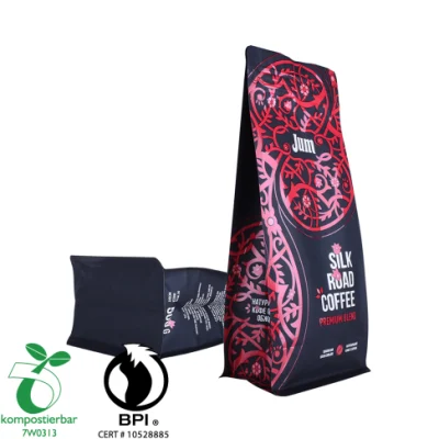 500g Biodegradable Box Bottom Coffee Pack with Pocket Zipper