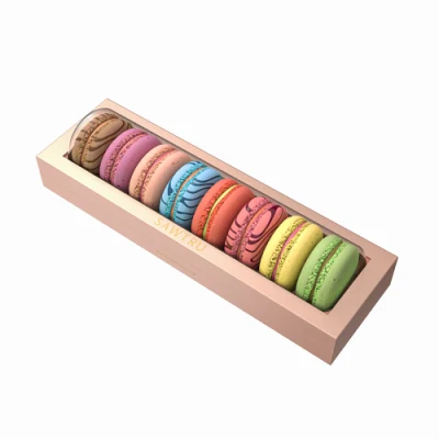 Macaron Food Container Biscuit Sweet Cookie Cake Bakery Paper Shipping Box Packaging