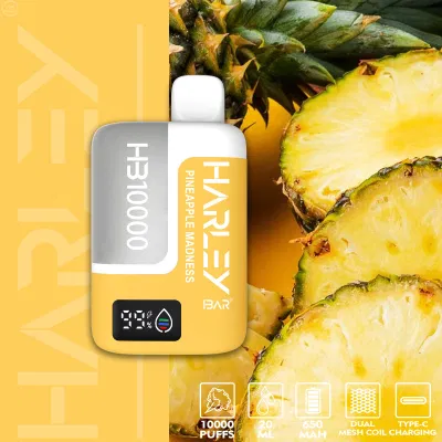 Hb1000puff Harleybarvape LED Screen Child Proof Lock Duel Mesh Coil French