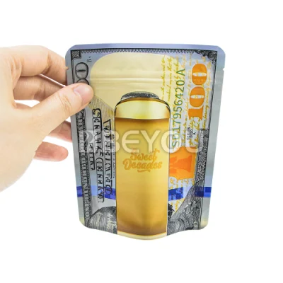 3.5g Mylar Bag Tobacco Storage Sealed Aluminum Foil Packaging Stands up OPP Pouches Customize