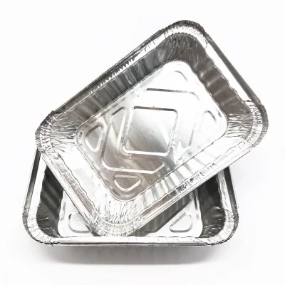 1 1/2lb Oblong Deep Pan Disposable Aluminum Foil Tins Portable Food Containers