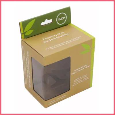 Fsc Custom Printed Corrugated Paper Bamboo Retail Product Spoon Bowl Plate Dish Utensil Dishware Toy Packing Packaging Gift Carton Box with Hanging Hole Window