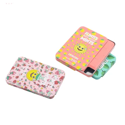 Wholesale Thin Small Slide Top Metal Tin Cheweing Gum Candy Packaging Mint Tin Box
