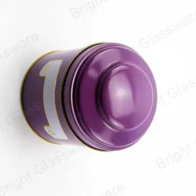 Wholesale Empty Food Grade Small Round Purple Metal Tin Box for Tea Cookie