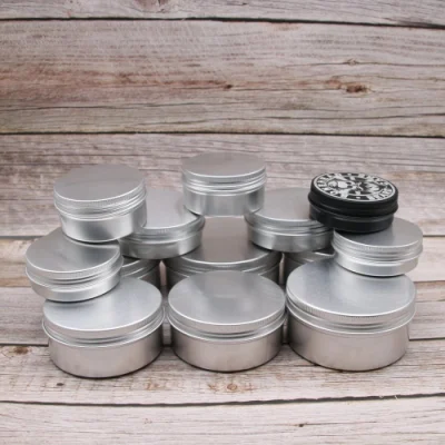 30g 50g 100g Small Custom Private Label Can Waterproof Gel Smell Proof Airtight Aluminium Tin Box with Screw Lid