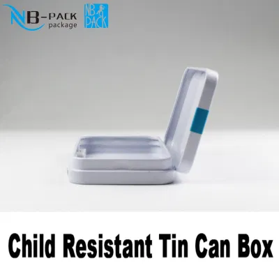 Custom Printed Metal Container Packaging Round Shape High Quality Tin Box Customized Child Proof Child Resistant Tin Box