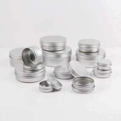 20ml 60ml 100ml 150ml 200ml 250ml Custom Hair Pomade Container Round Box Aluminum Jar Tin Can with Clear PVC Window