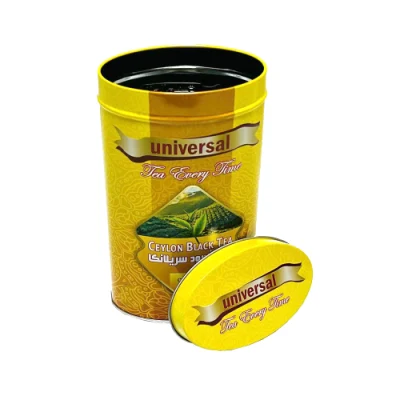 Factory Wholesale Tinplate Packaging Oval Shape Metal Box Container Black Tea Tin Can for Tea