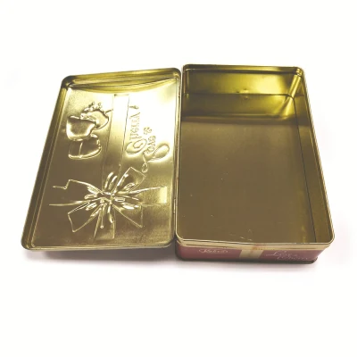 Valentine&prime;s Day Custom Rectangular Biscuit Cookie Packaging Metal Tin Boxes for Chocolate