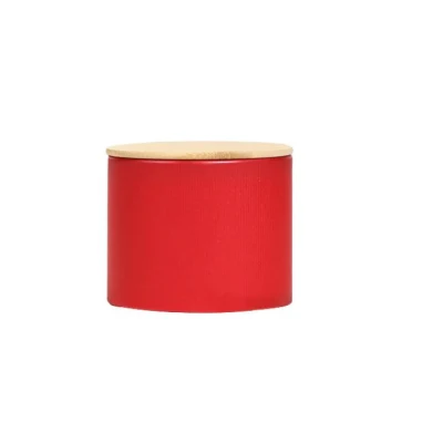 High Quality Low Price Round Metal Airtight Tea Tin Box with Mamboo Lid