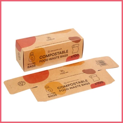 Prefold Custom Printed Brown Kraft Bamboo Pulp Paper Waste Bag Tea Coffee Cosmetic Soap Cooking Utensil Sponge Clothes Product Gift Packing Packaging Carton Box