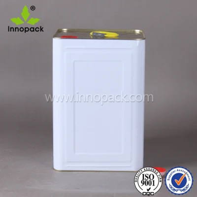 1 Gallon 4 Liter Rectangle Metal Oil Tin with Plastic Pull up Spout Cap