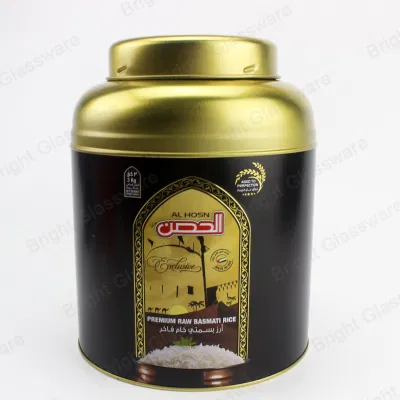 Wholesale Food Grade Round Metal Tin Box Large Airtight Empty Tea Can Tin Container
