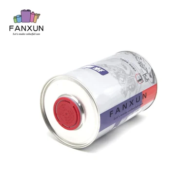 Round Engine Oil Can Packaging Modern High Quality Empty Metal Tin Can 1L Lubricants Oil Can