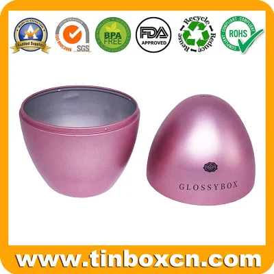 Decorative Metal Gift Packaging Box Egg Shaped Tin for Chocolate Candy Easter
