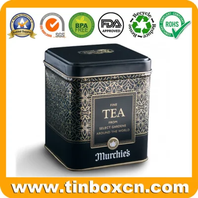 Square Metal Tin Box Tea Packaging for Food Tea Caddy