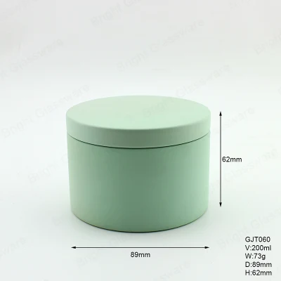 Empty Mint Green 8oz Metal Tin Candle Box with Lids for Package Wholesale