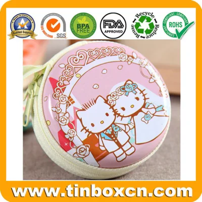 Mini Small Metal Tin Box with Zipper for Wedding Gifts