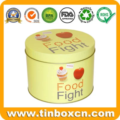 Food Packing Round Metal Tea Box Tea Tin Container