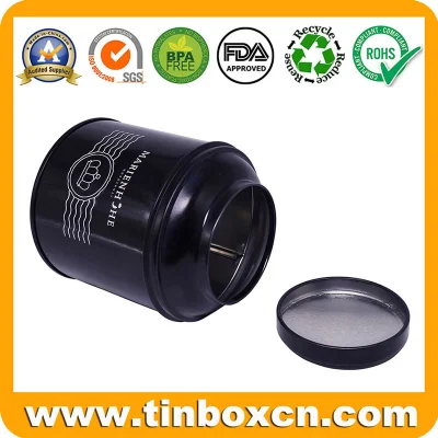 High-Quality Custom Classical Black Food Can Round Metal Tin for Packing Tea Coffee Gift Box