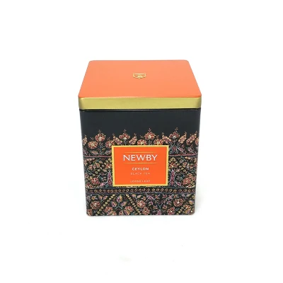 Custom Embossed Airtight Green Tea Black Tea Packaging Metal Square Tin Can