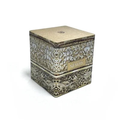 Custom Embossed Airtight Green Tea Black Tea Packaging Metal Square Tin Can