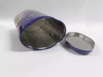 Wholesale Standard Flower Shape High Quality Reusable Empty Tin Box with Knob