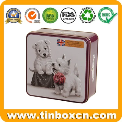 Large Square Christmas Storage Tin Box for Metal Gift Packaging