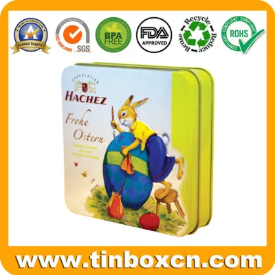 Large Square Christmas Storage Tin Box for Metal Gift Packaging