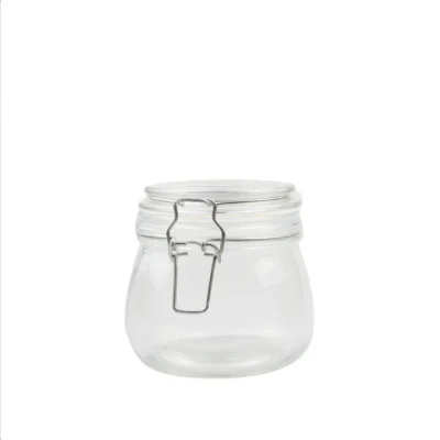 Wholesale Wide Mouth Glass Packaging Round Jar with Sealed Ring, Airtight Food Storage/Pickle Glass Jar with Metal Clips