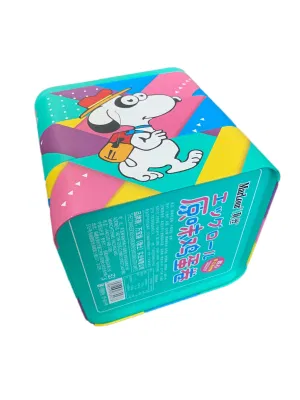 Factory Price Square Shape Metal Biscuit Tin Christmas Gift Tin Box Cookies Tin with Press Lid Packaging Tin Box