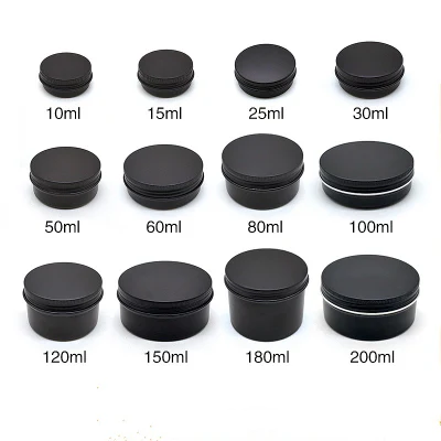Factory Direct Sell Tea or Candle Tin Can Custom Packaging Tin Can Matte Black Tin Cans Price 10% off
