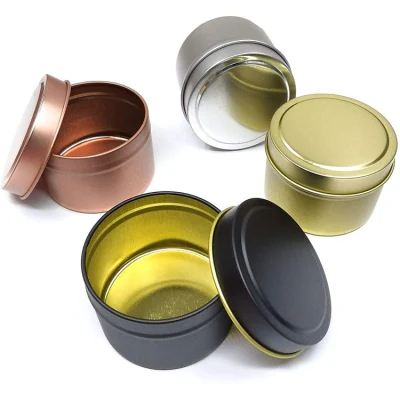 Hot Sale 2oz 60ml Aluminum Metal Tins Cans Cosmetic Cream Lip Balm Container for Candle Cream Crafts Pill with Lids