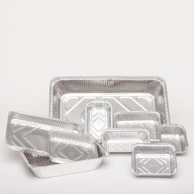 Eco-Friendly Tin Foil Tray Disposable Half-Size Baking Pans Aluminum Foil Container with Lids