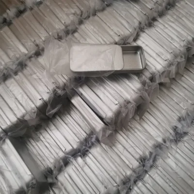 Custom Rectangular 60*34*11 mm Tin Box with Slide Top Lid Lip Balm Aluminum Box