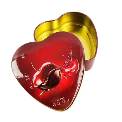 Supplier Custom Tin Can Food Grade 3D Embossed Metal Heart-Shaped Tin Box