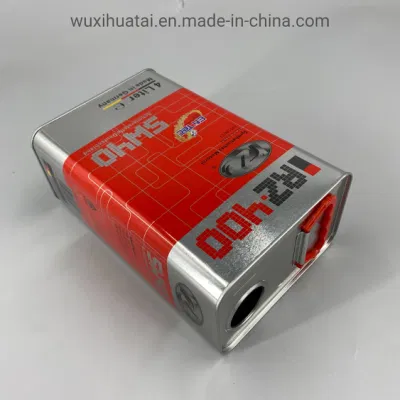  4L Metal Tin Tank Container with Plastic Handle and Cap
