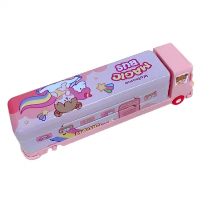 Creative Cute Multi-Functional Stationery Pencil Tin Box Small Train Shape