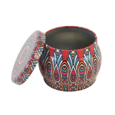 Stock Low MOQ High Quality Round Metal Packing Candy Mint Gift Seamless Candle Tins Box