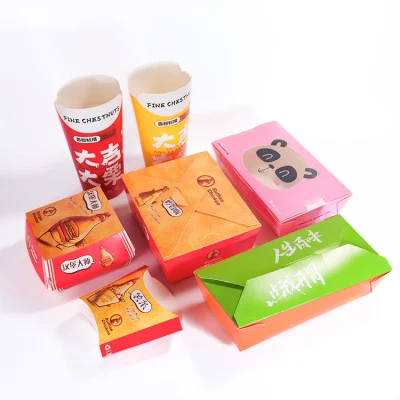 Wholesale Logo Custom Big Size Kraft Paper Box Fried Food Packaging