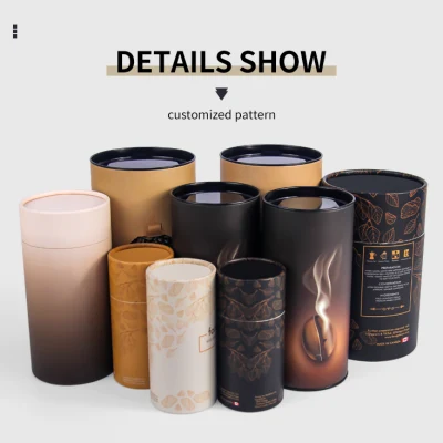 Firstsail Food Package Custom Sealable Aluminum Foil Instant Coffee Mug Container Cylinder Box Packaging Round Paper Tube Tin Can