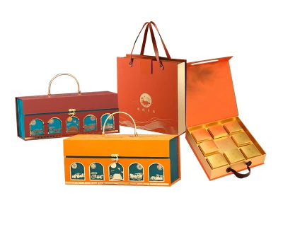 Bright and Colorful Moon Cake Box Metal Portable Gift Box with Exceptional Texture