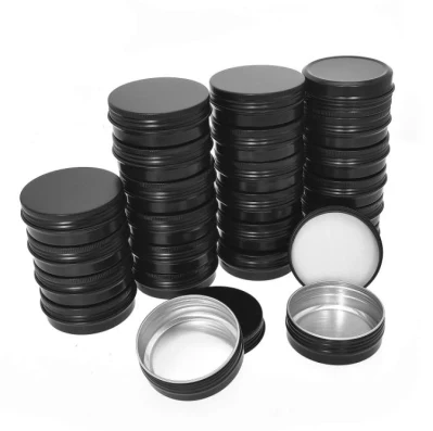 Empty Aluminum Jar Metal Tin Can Round Candy Tins Cosmetic Candle Packaging Tin
