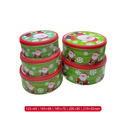 New Round Chocolate Tinplate Products Christmas Tin Box Metal Packaging
