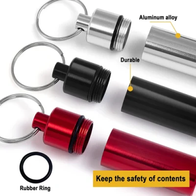 Small Waterproof Aluminum Pill Box Case Daily Metal Pill Case Keychain