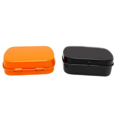 Wholesale Hinged Lid Tinplate Box Storage Container Rectangular Metal Packaging Food Grade Mint Tin Can for Mint
