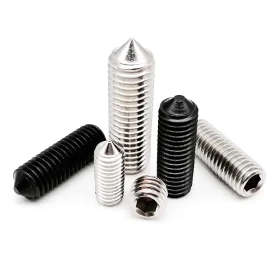 Black Carbon Steel Headless Hex Recessed with Cone Point Set Screws DIN914